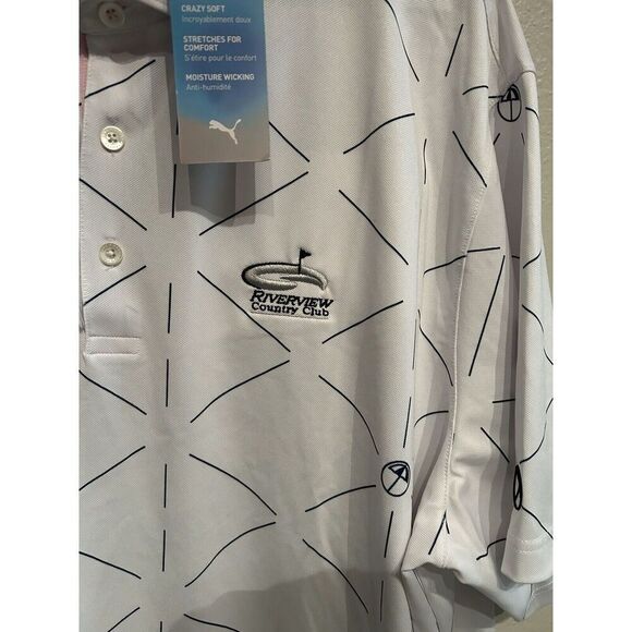 Puma Arnold Palmer Mens XXL White Golf Polo Shirt Performance - Picture 4 of 5